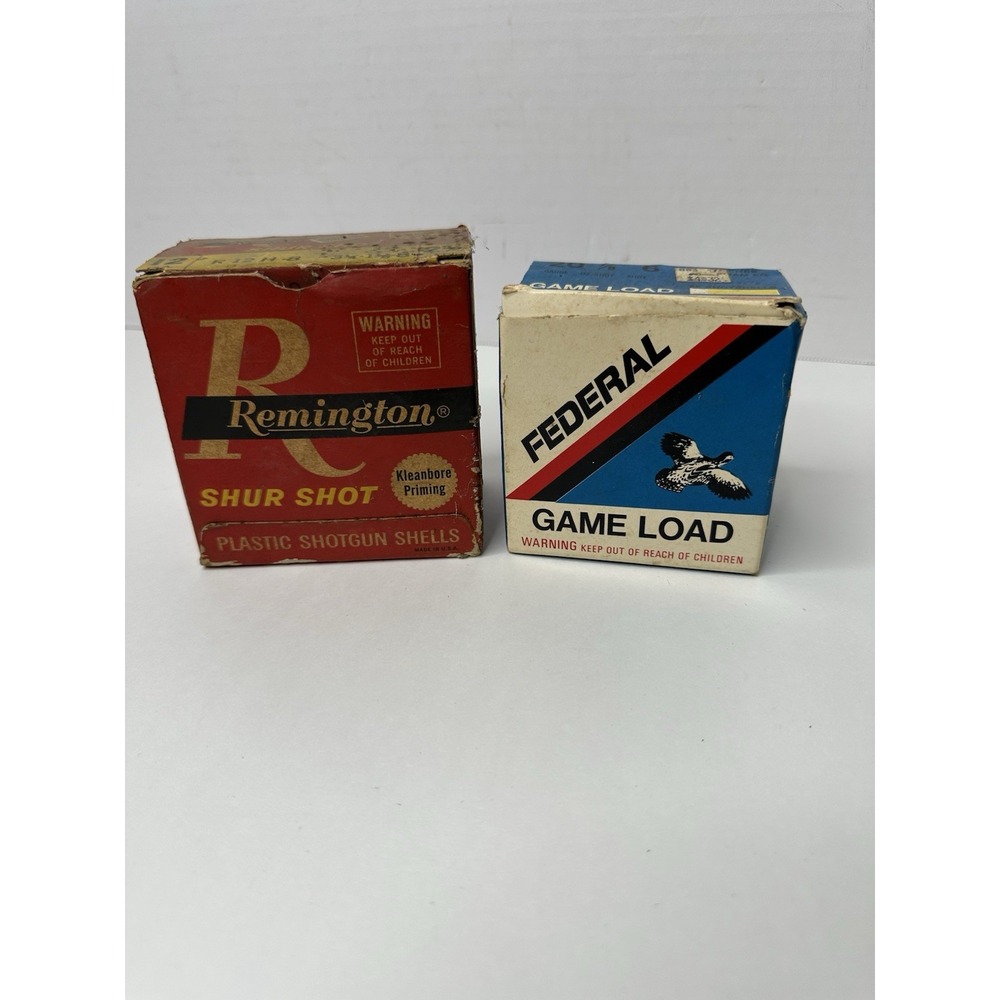 Vintage Remington & Federal Shotgun Shell Boxes – Shur Shot & Game Load (Empty)
